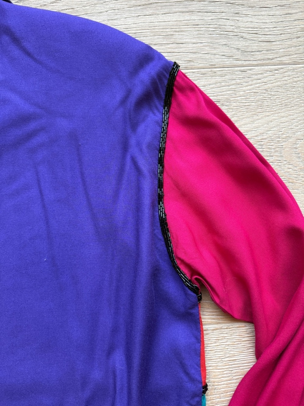 Venezia Colorblock Button-Down Shirt in Purple, Pink, Teal, Red, Yellow - Picture 6 of 6